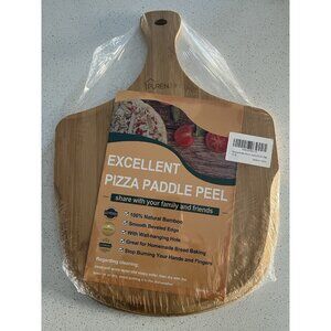 12 x 17" Bamboo Pizza Peel w Handle Wooden Pizza Paddle Baking Cutting Board